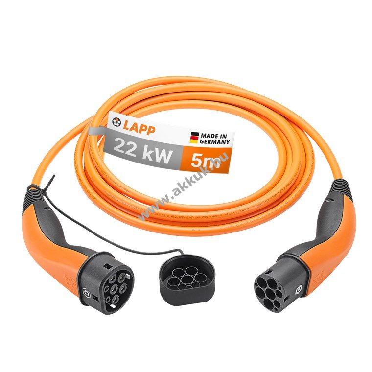 LAPP MOBILITY Type 2 töltőkábel 22kW 5m 32A 3-fázisú narancs (5555934027)