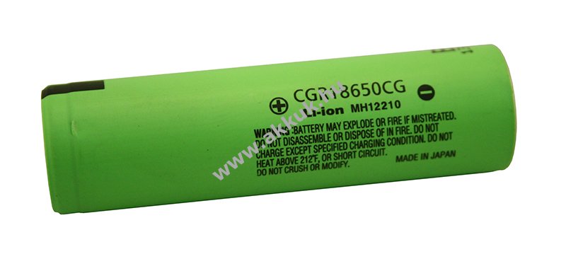 Panasonic akkucella Li-Ion típus: CGR18650CG (kizárólag szakembereknek)