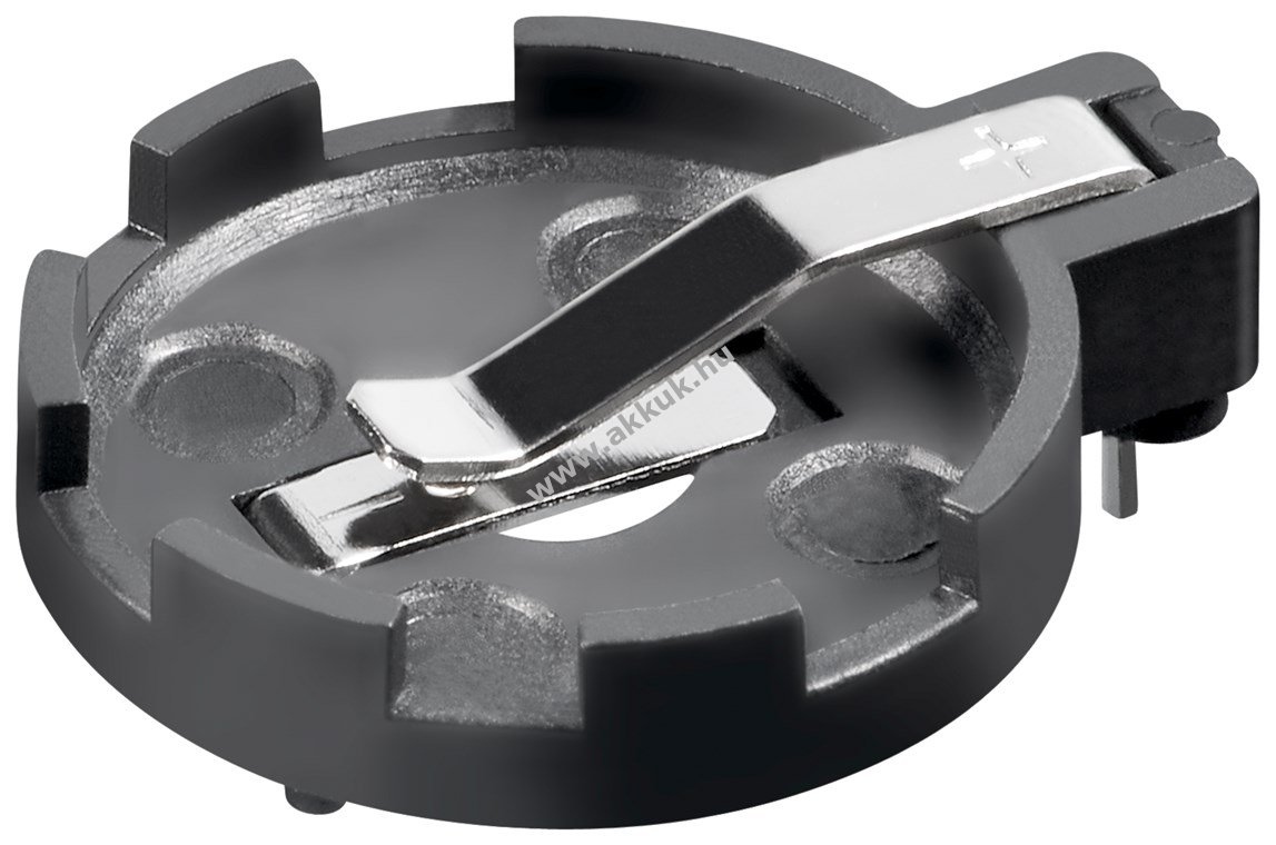 Goobay CR2012-CR2032 gombelem tartó max.20mm fekete nyákra szerelhető vízszintes 2 tűs