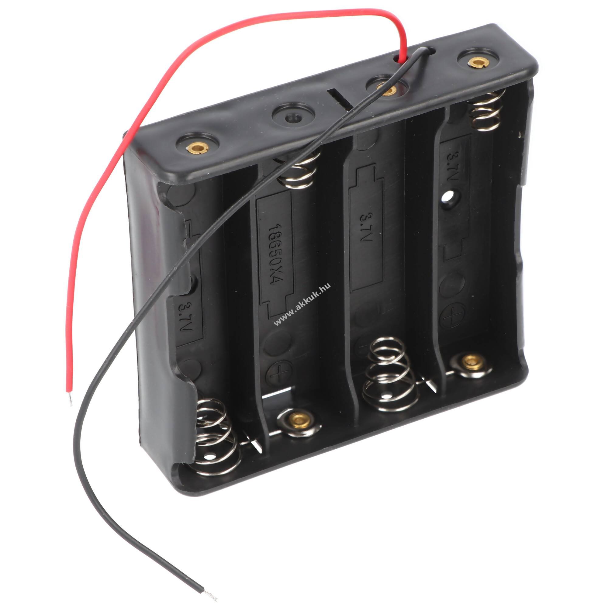 Akkutartó 4x18650 cellához csatlakozóval 4S1P 75mmx80mm kábellel - Kiárusítás - A készlet erejéig
