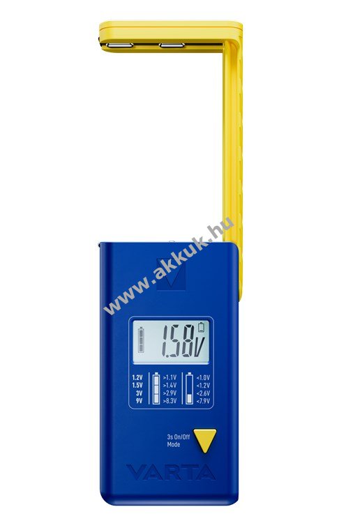 VARTA digitális LCD elemtesztelő AAA (mikro) AA (Mignon ceruza) C (bébi méret) D (góliát) 9V