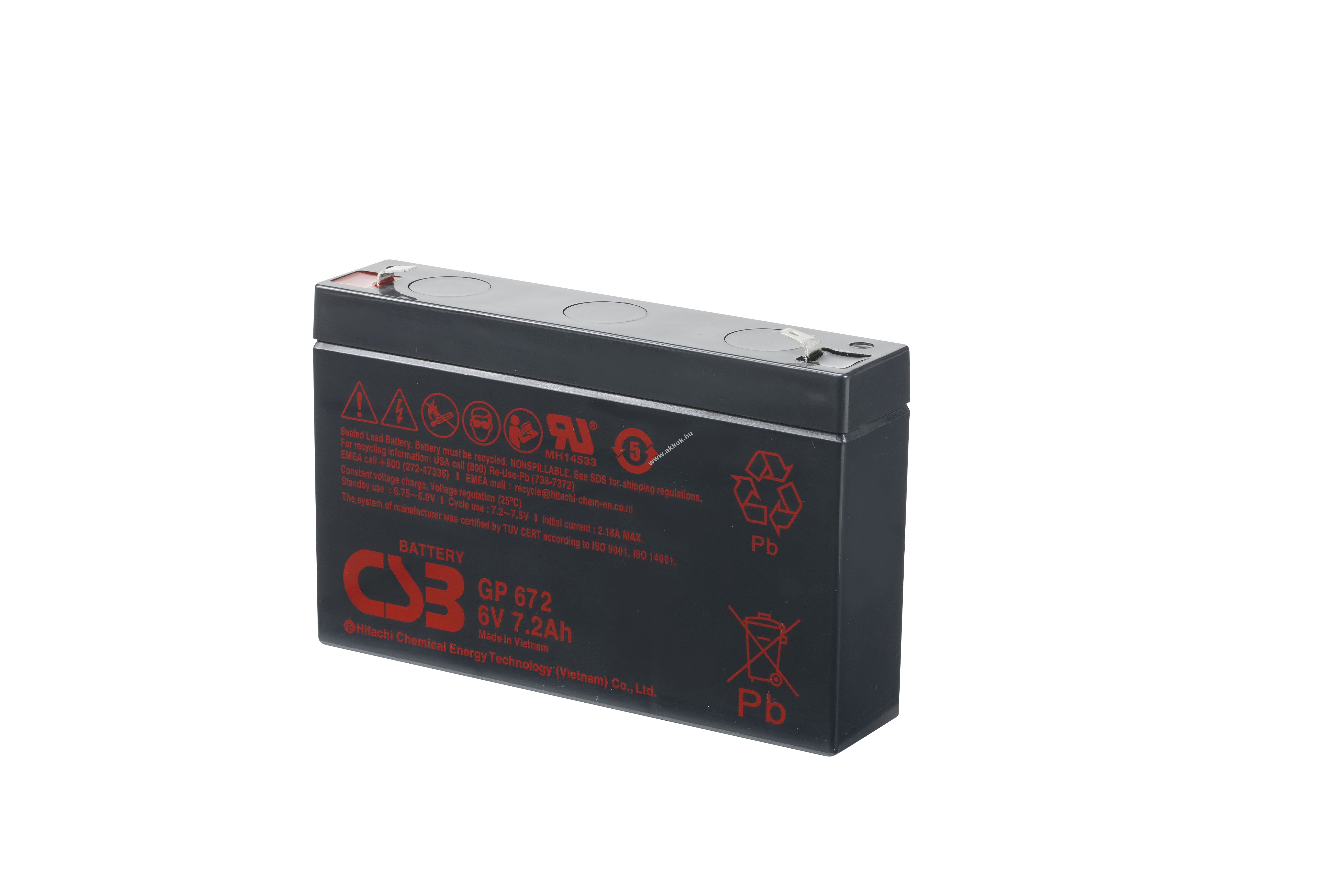 CSB Standby ólom akku GP672 6V 7,2Ah