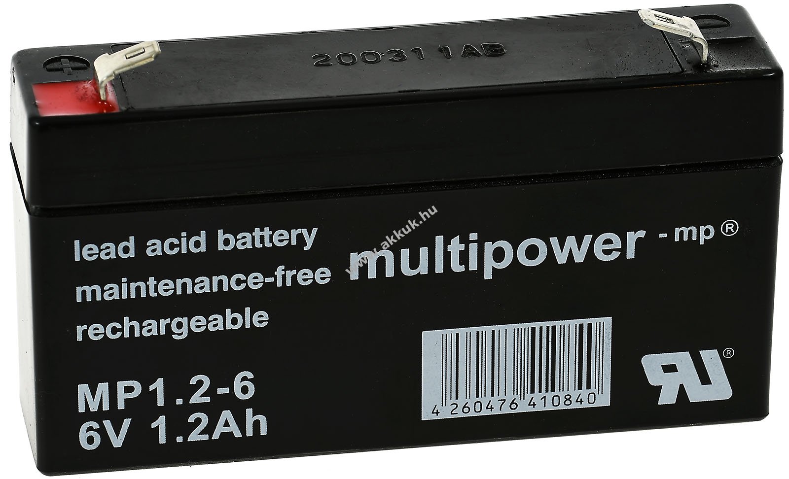 Helyettesítõ ólom akku Diamec típus: DM6-1.3 6V 1,2Ah (MULTIPOWER) helyettesíti: 6V 1,3Ah