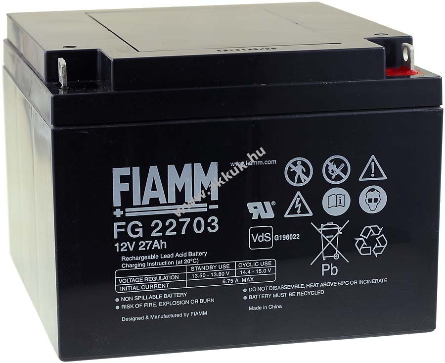 Ólom akku 12V 27Ah (FIAMM) típus FG22703 VDS-minõsítéssel