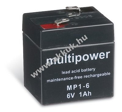 Ólom akku 6V 1Ah (Multipower) típus MP1-6