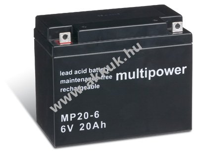 Ólom akku 6V 20Ah (Multipower) típus MP20-6