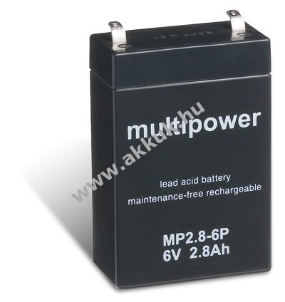Ólom akku 6V 2,8Ah (Multipower) típus MP2,8-6P