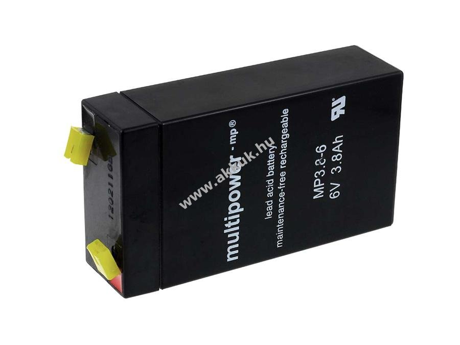 Ólom akku 6V 3,8Ah (Multipower) típus MP3,8-6P