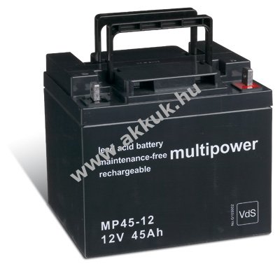 Ólom akku 12V 45Ah (Multipower) típus MP45-12 - VDS-minõsítéssel
