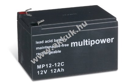 Helyettesítõ akku elektromos kerékpár / bicikli (MULTIPOWER) ciklusálló, ciklikus 12v 13Ah, 14ah