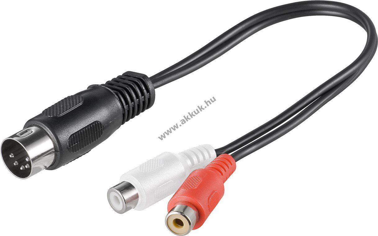 Goobay DIN 180° (5-tűs) - 2x RCA (cinch) (bal/jobb) audio kábel 0,2m
