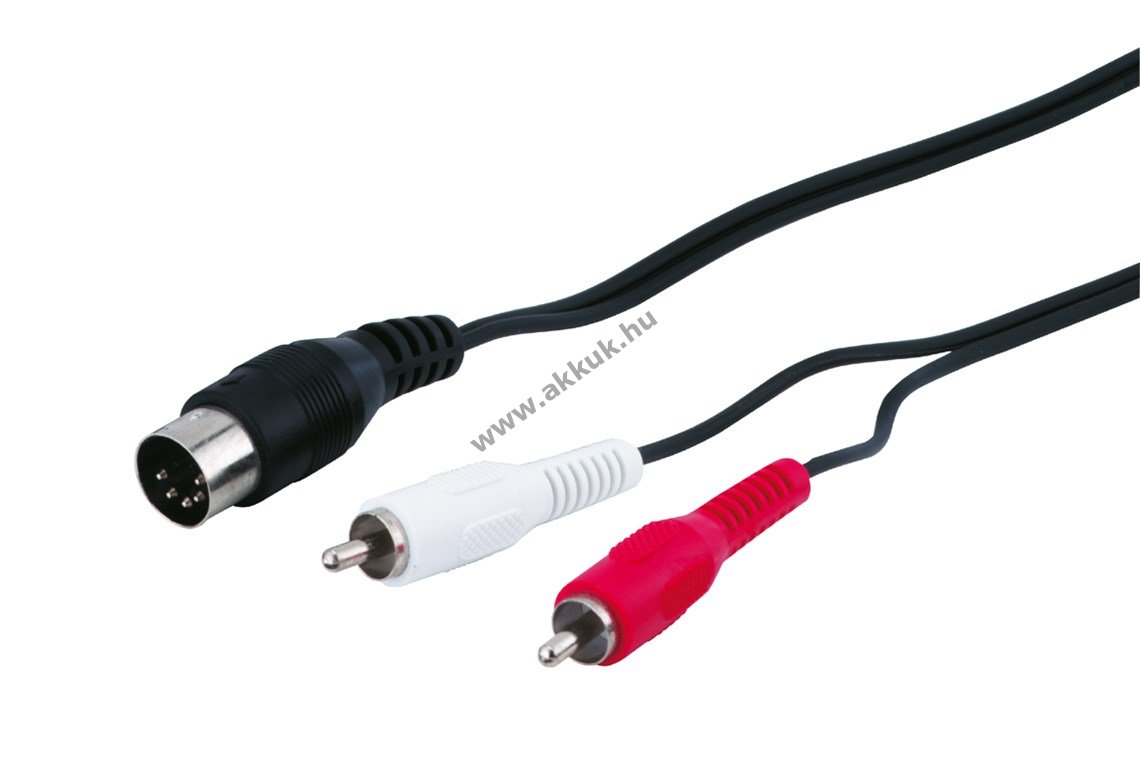Goobay audio kábeladapter DIN 5-tűs 180° dugó - 2x RCA (cinch) 1,5m