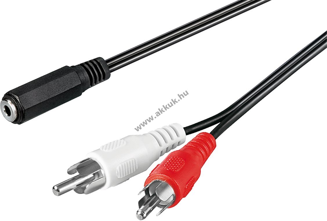 Goobay audio kábeladapter 3,5mm jack aljzat 3-pólusú 2x RCA (cinch) sztereó 1,4m