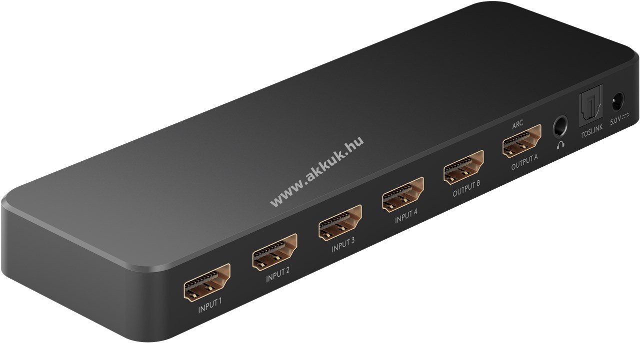 Goobay HDMI mátrixkapcsoló 4x2 4K@60Hz S/PDIF TOSLINK 3,5mm