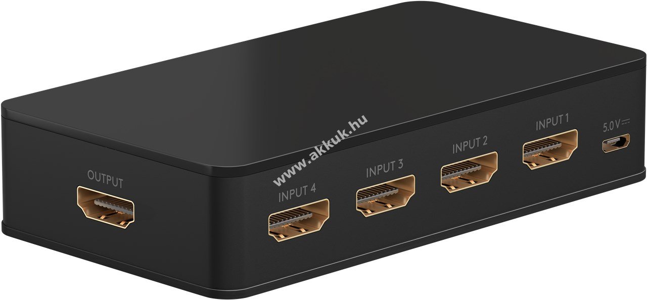 Goobay HDMI kapcsoló 4 bemenet 1 kimenet 4K@60Hz HDCP távirányítóval