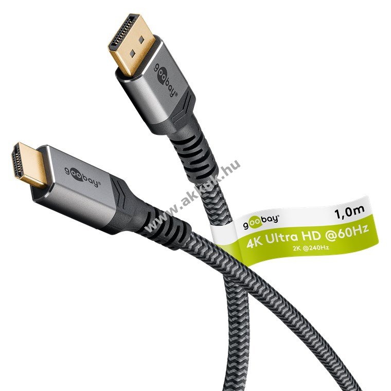 Goobay Plus Series DisplayPort-HDMI kábel 4K/60Hz 1m
