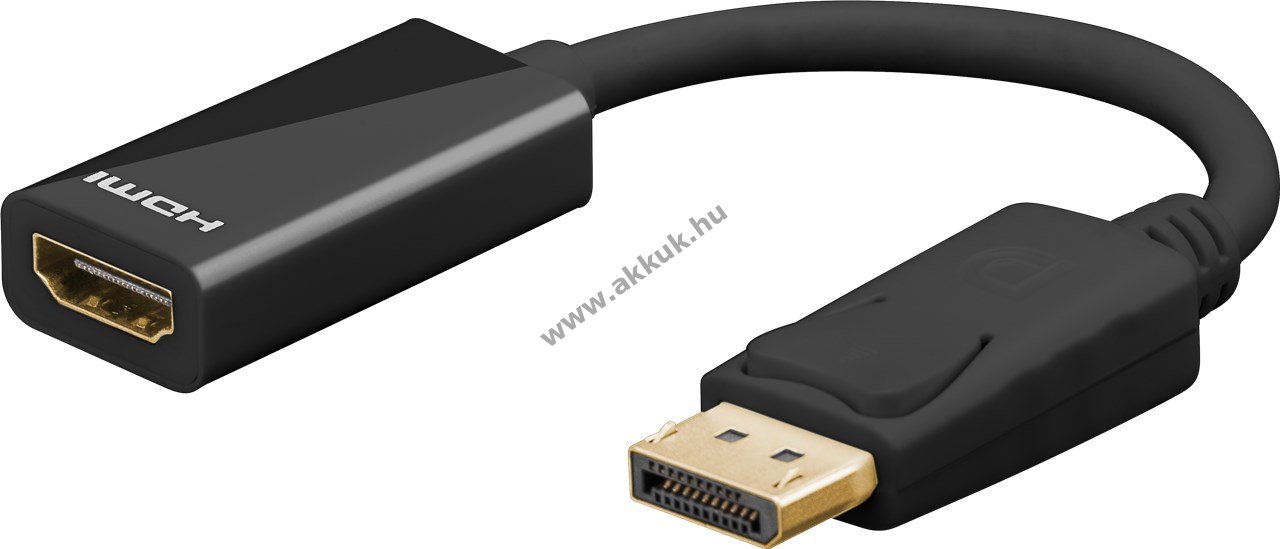 Goobay Displayport Hdmi Átalakító Kábel 0,1M Displayport Csatlakozó Hdmi Aljzat