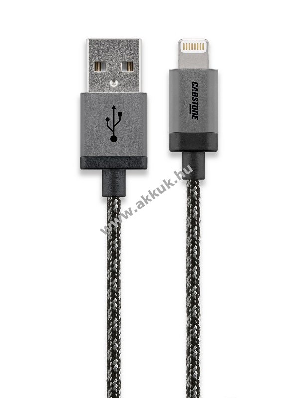 Cabstone Apple Lightning szinkron/töltőkábel USB2.0 0,3m fekete Apple-MFI - A készlet erejéig