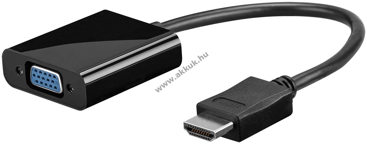 Goobay Standard HDMI-VGA adapter HDMI dugó (A típus) > VGA aljzat 15 tűs fekete