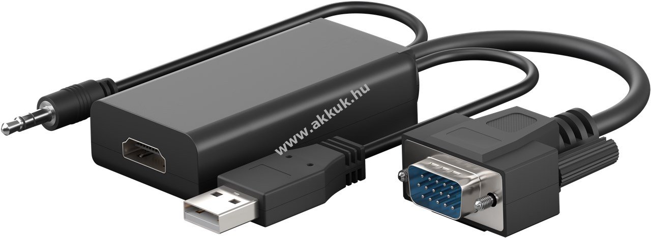 Goobay Vga Hdmi Átalakító 3,5Mm Audio Csatlakozóval