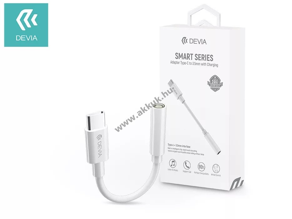 Devia Type-C - 3,5 mm jack audio adapter - A készlet erejéig!
