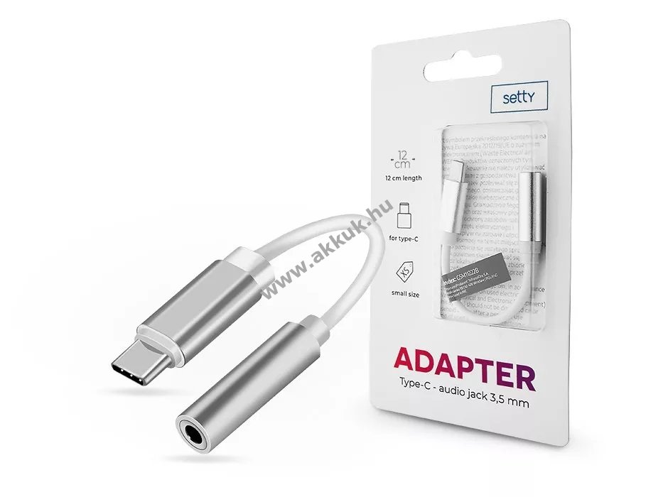 Setty Type-C adapter 3,5 mm jack füllhallgatóhoz - Kiárusítás!