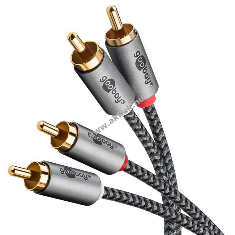 Goobay Plus Series sztereó RCA (cinch) kábel 0,5m 2x RCA (cinch) dugó - 2x RCA (cinch) dugó