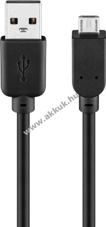 Goobay USB-A-Micro-B kábel 1m fekete 480Mbit/s USB2.0 0,5A 2,5W
