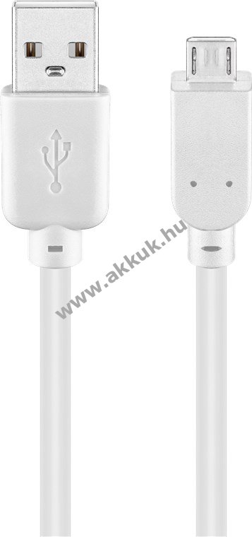 Goobay USB-A-Micro-B kábel 1,8m fehér USB2.0 480Mbit/s 0,5A 2,5W