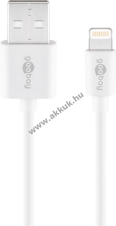 Goobay Essential Cable USB-A-Lightning töltő- és szinkronkábel 1m 12W 2,4A MFi fehér