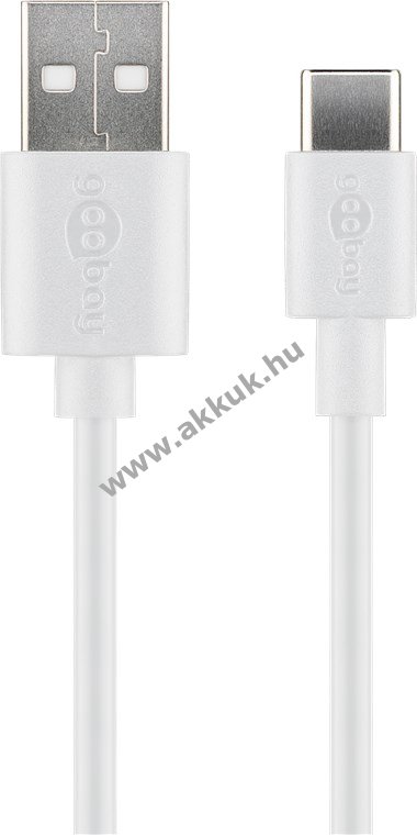 Goobay USB-C töltõ és szinkonizáló kábel készülékekhez USB-C aljzattal 3m fehér
