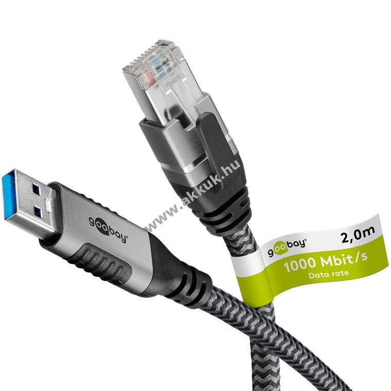 Goobay Ethernet kábel USB-A 3.0 RJ45 Cat6 2m 1Gbit/s