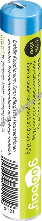 Profi forrasztóón 1mm átmérõjú (3.5 % ezüst), 12.5g