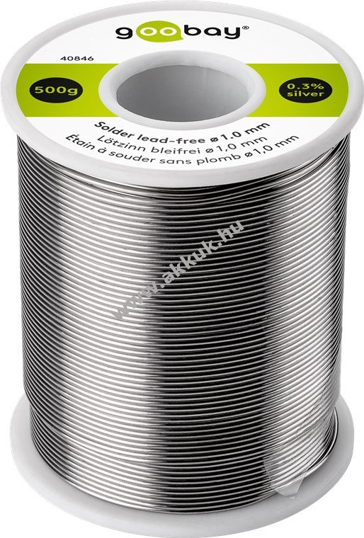 Goobay Essential ólommentes forraszdrót o1,0mm 500g No-Clean 2,5% 0,3%Ag 0,7%Cu 99%Sn