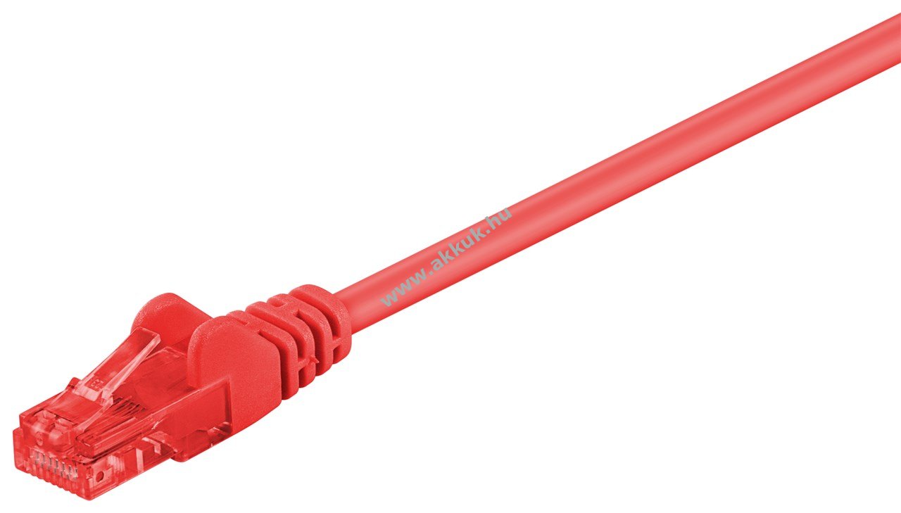 Goobay CAT-6 U/UTP patchkábel 0,25m piros RJ45 rézbevonatú alumíniumvezető (CCA)