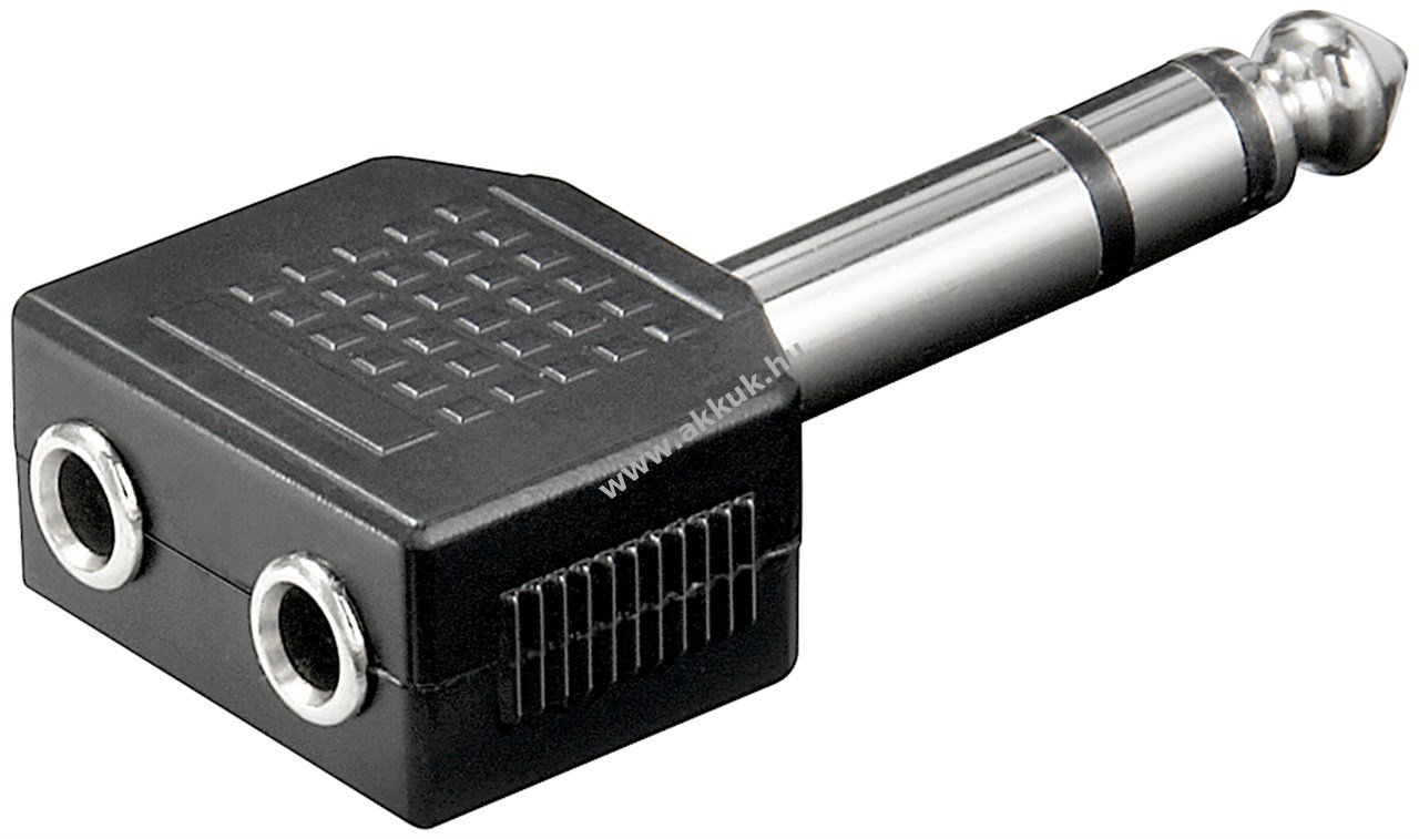 Goobay AUX fejhallgató-adapter 6,35mm dugó - 2x 3,5mm aljzat 3 pólusú sztereó