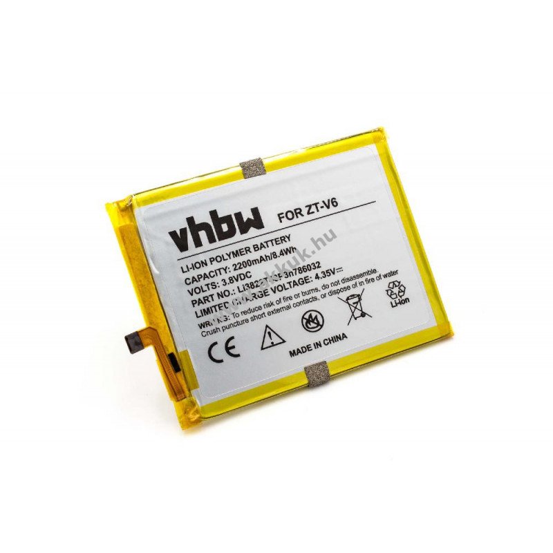 Helyettesítõ akku ZTE Blade D6, V6, X7 2200mAh Li-Po