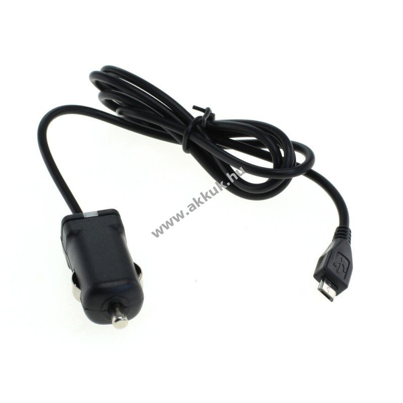 Helyettesítő autós töltő Micro-USB-s , 2.4A, fekete
