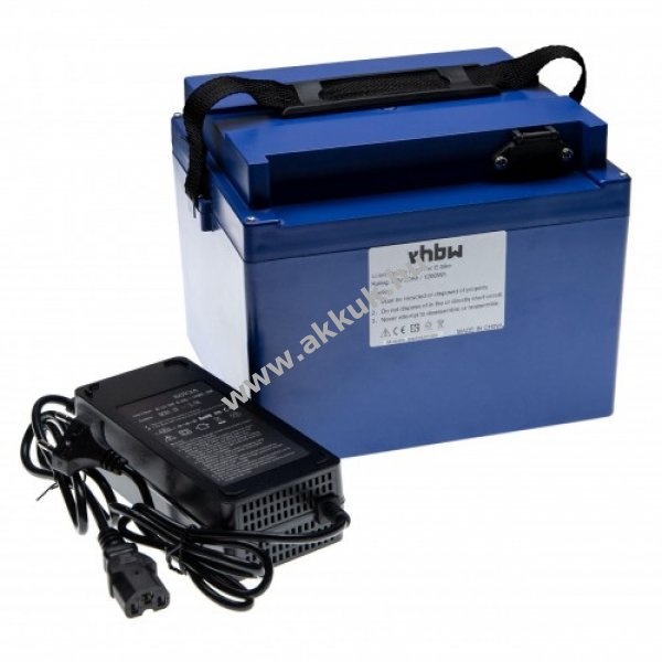 Helyettesítõ akku elektromos kerekesszékhez, e-kerékpárhoz Li-Ion, 60V, 20Ah + töltõ
