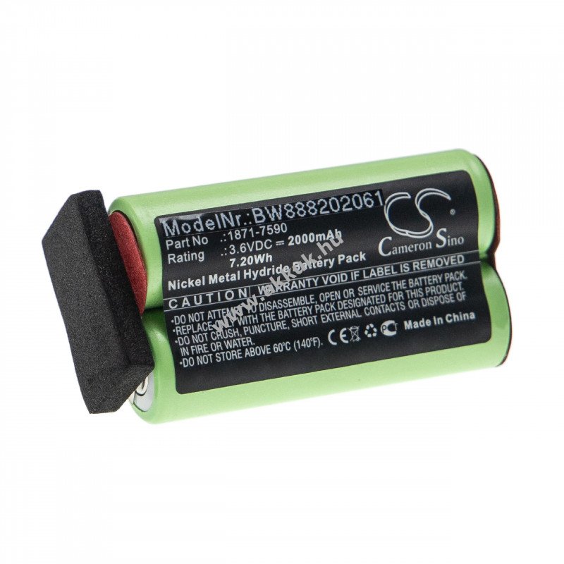 Helyettesítõ akku Moser ChromStyle 1871 típus 1871-7590, 2000mAh