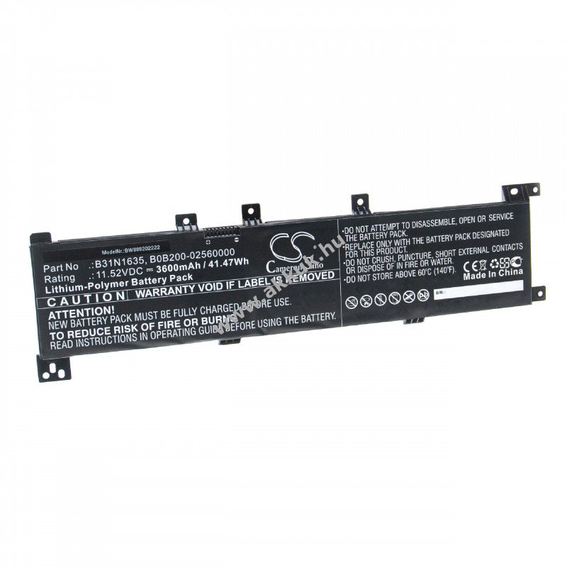 Helyettesítõ akku Asus X705 3600mAh