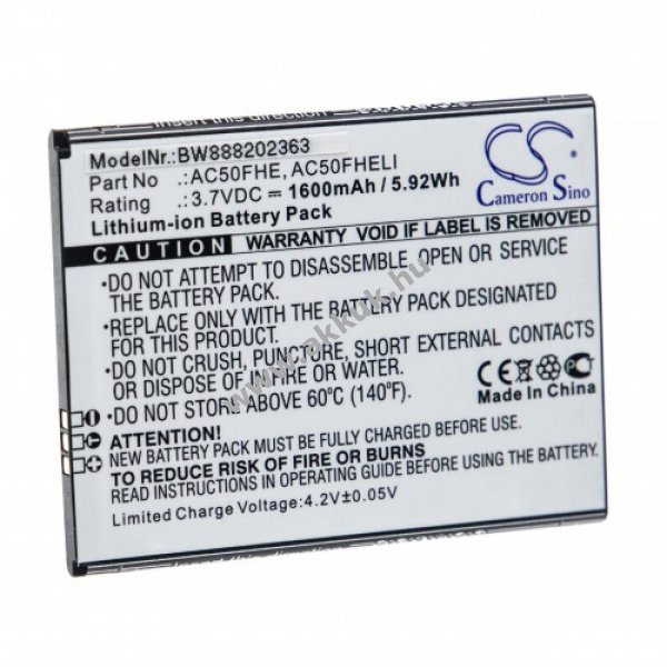 Helyettesítõ akku Archos 50F Helium Lite 1600mAh Li-Ion