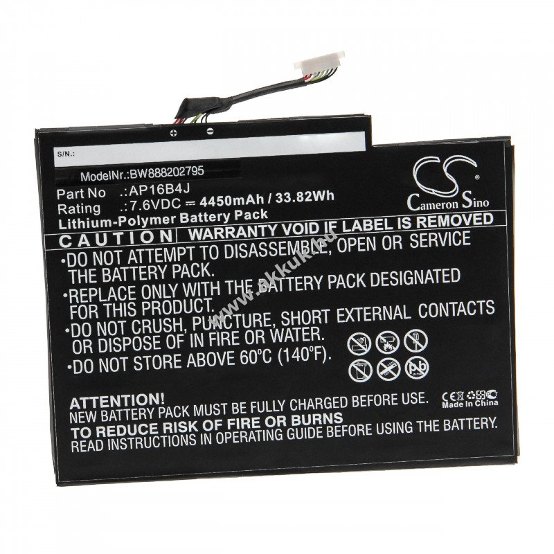 Helyettesítõ akku Acer Aspire Switch Alpha 12 4450mAh