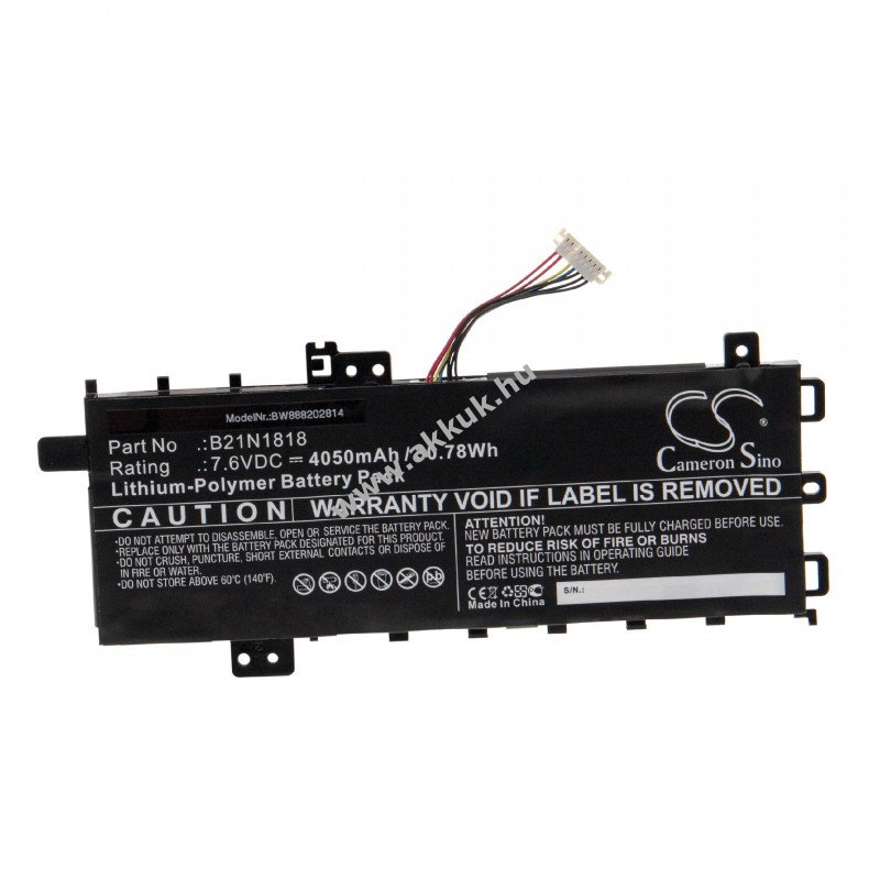 Helyettesítõ akku Asus X512da-ej040t 4050mAh