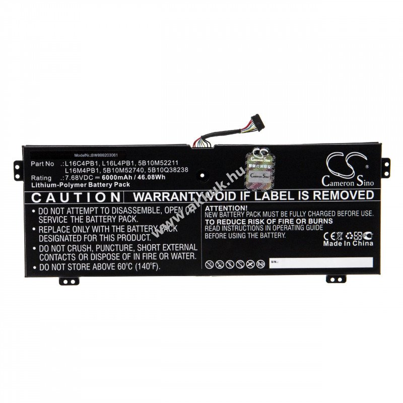 Helyettesítõ akku Lenovo Yoga 720-13IKB 6000mAh