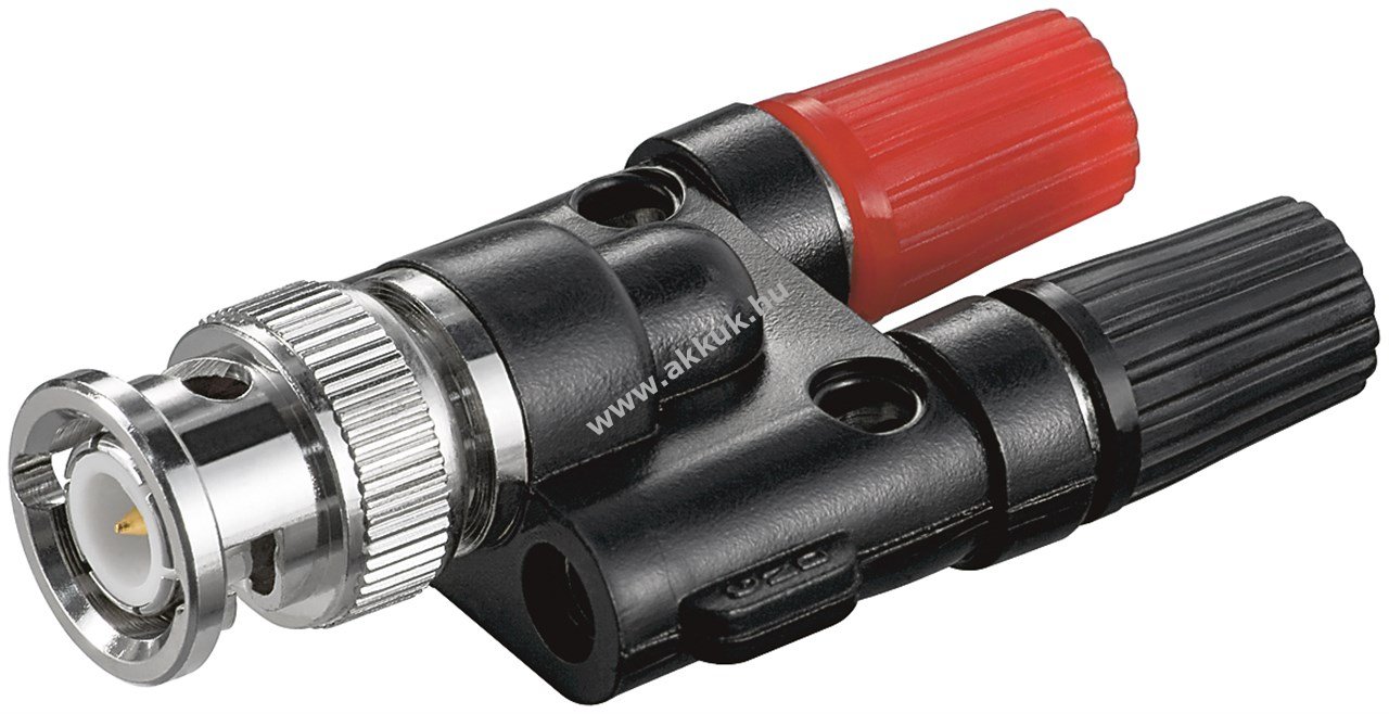 Goobay BNC adapter 2x4mm banán aljzat mérőműszerekhez és DVR-hez