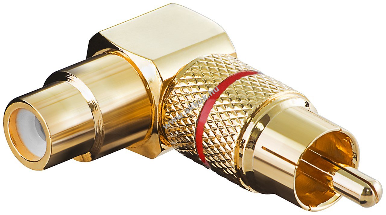 Goobay RCA (cinch) 90° szögadapter aranyozott piros