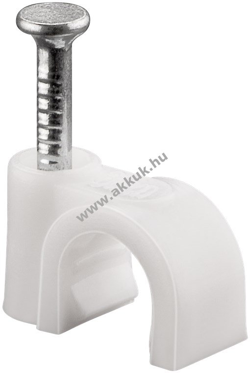 Goobay kábelbilincs 6mm fehér 100db/csomag előre szerelt szeggel