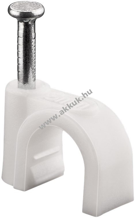 Goobay kábelbilincs 8mm fehér 100db/csomag előre szerelt szeggel