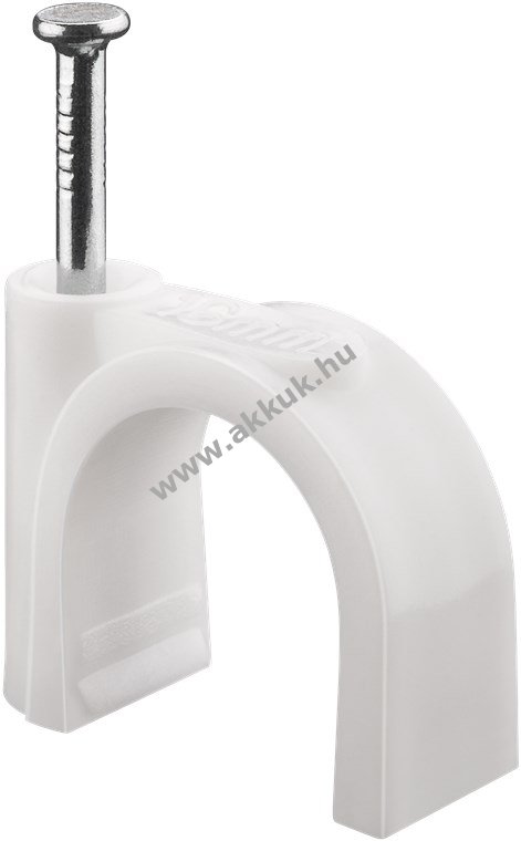 Goobay kábelbilincs 16mm fehér 100db/csomag előre szerelt horganyzott szegekkel